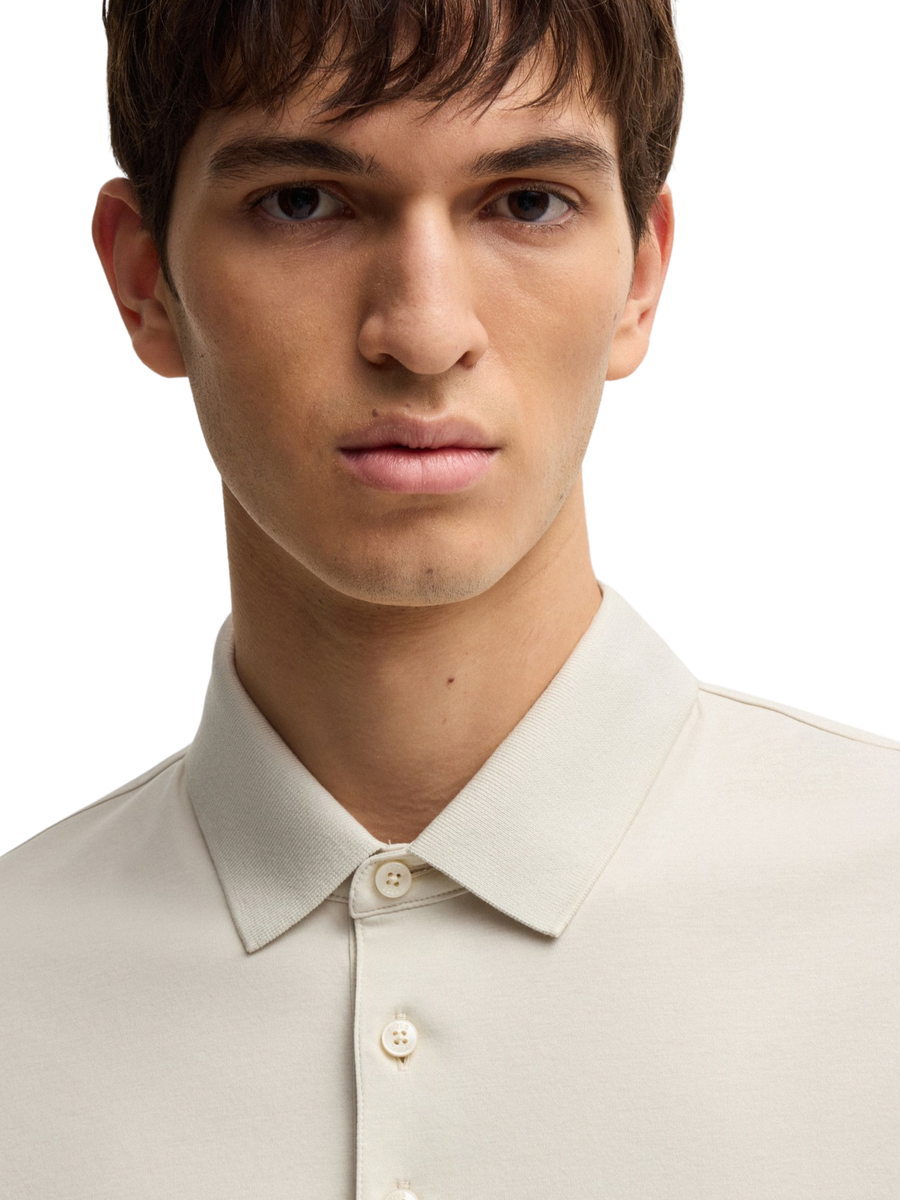 Polo Boss bianca con doppio monogramma 50520297 100 Boss 