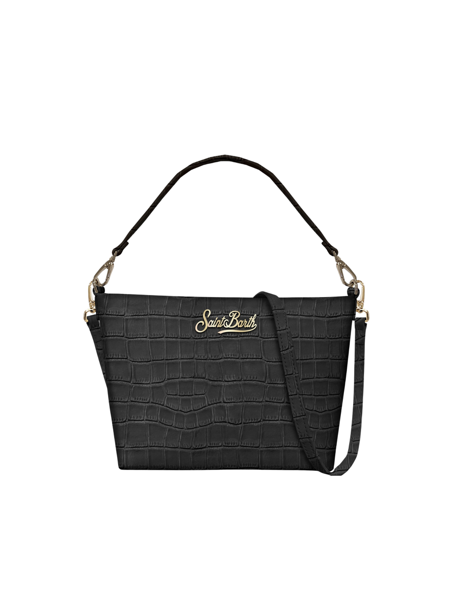 Borsa Aline "10" Saint Barth nera effetto cocco ALI0034 00645I MC2 SAINT BARTH 