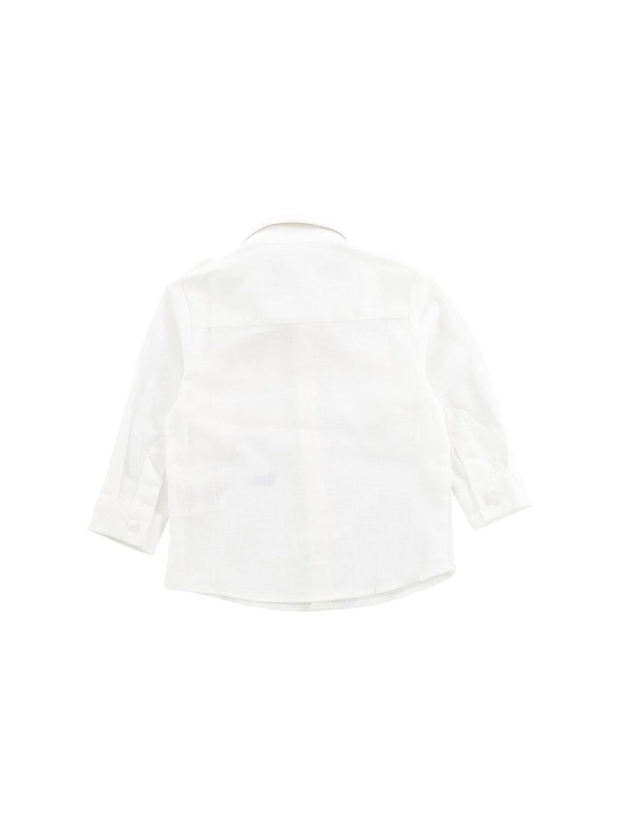 Camicia in lino con due tasche C0823 WHI Alessandrini 