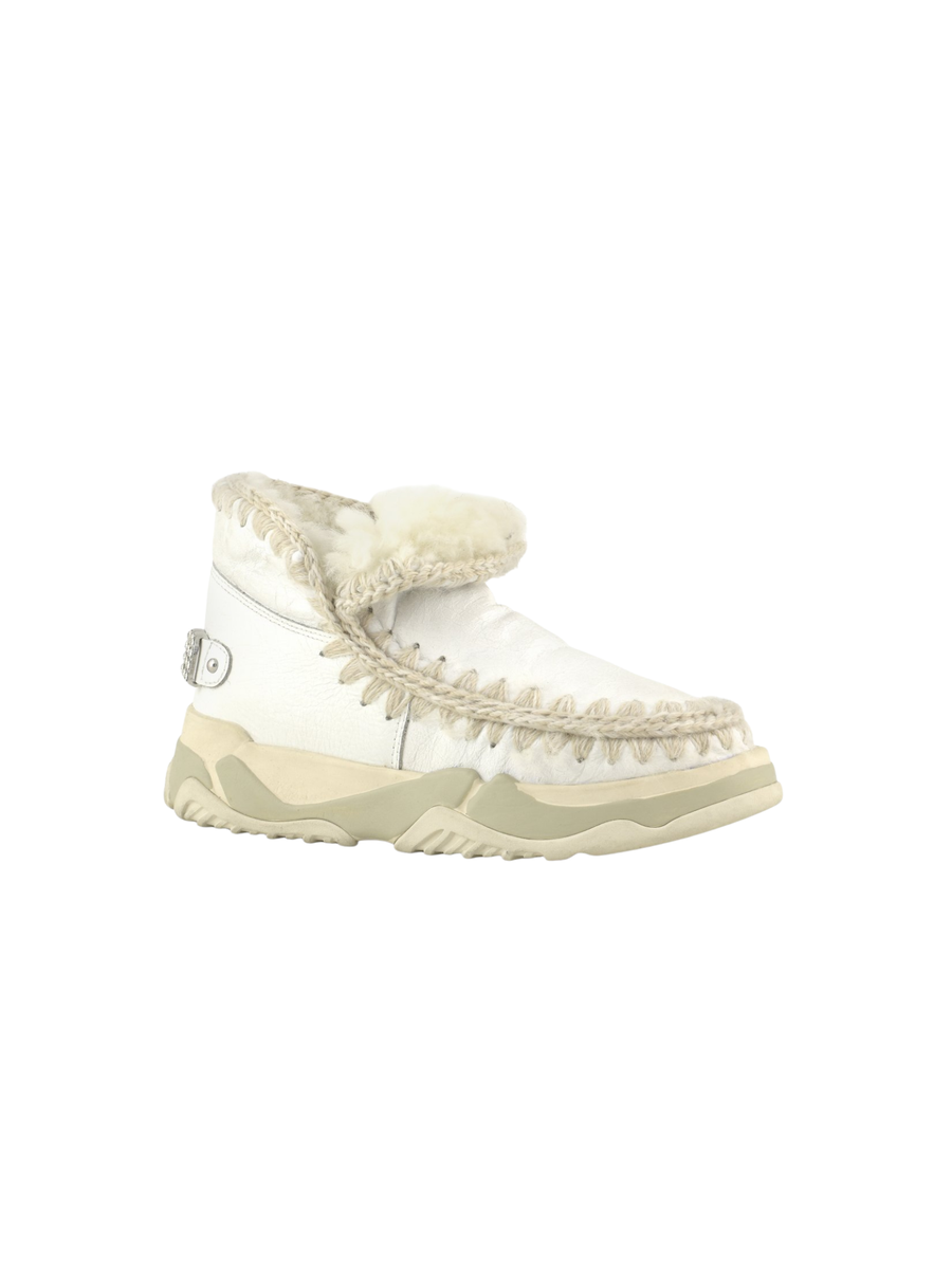 Mou "Eskimo Trainer Special Leather - Rhinestones logo" bianche MU.FW201013C WXWHI Mou 