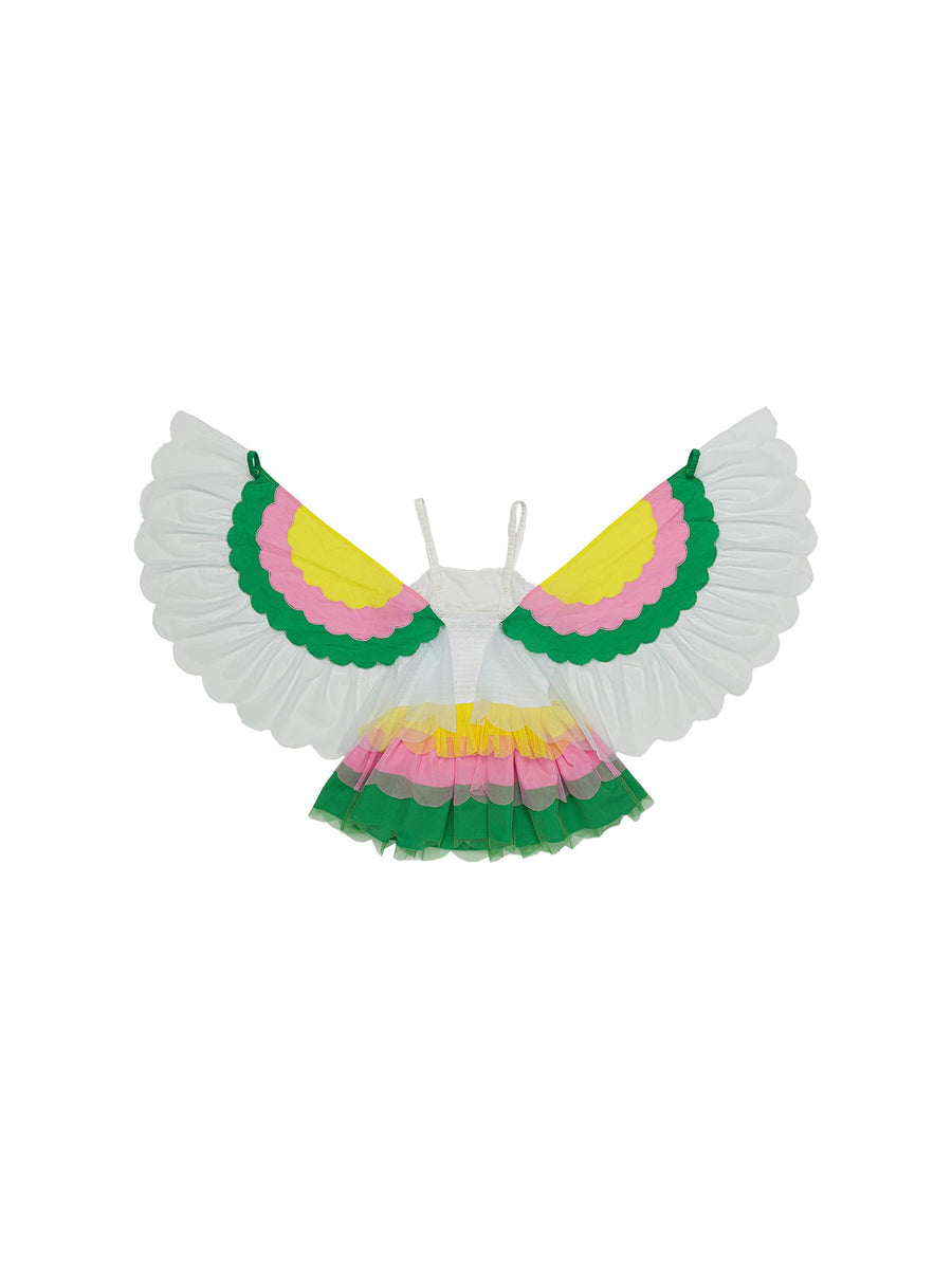 Abito bianco con tulle colorato TS1D32 999 Stella McCartney 