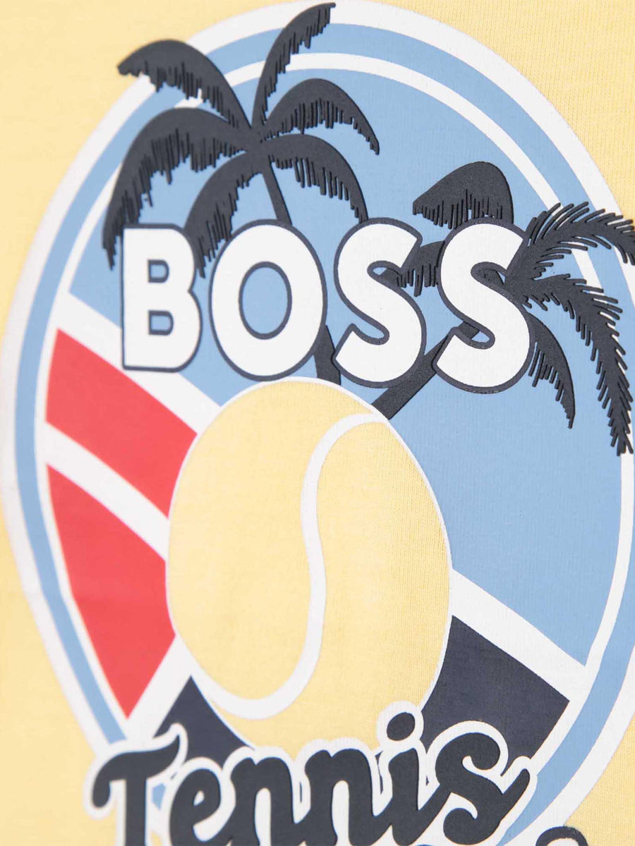 T-shirt gialla tennis club J05A05 GIALLO Boss 