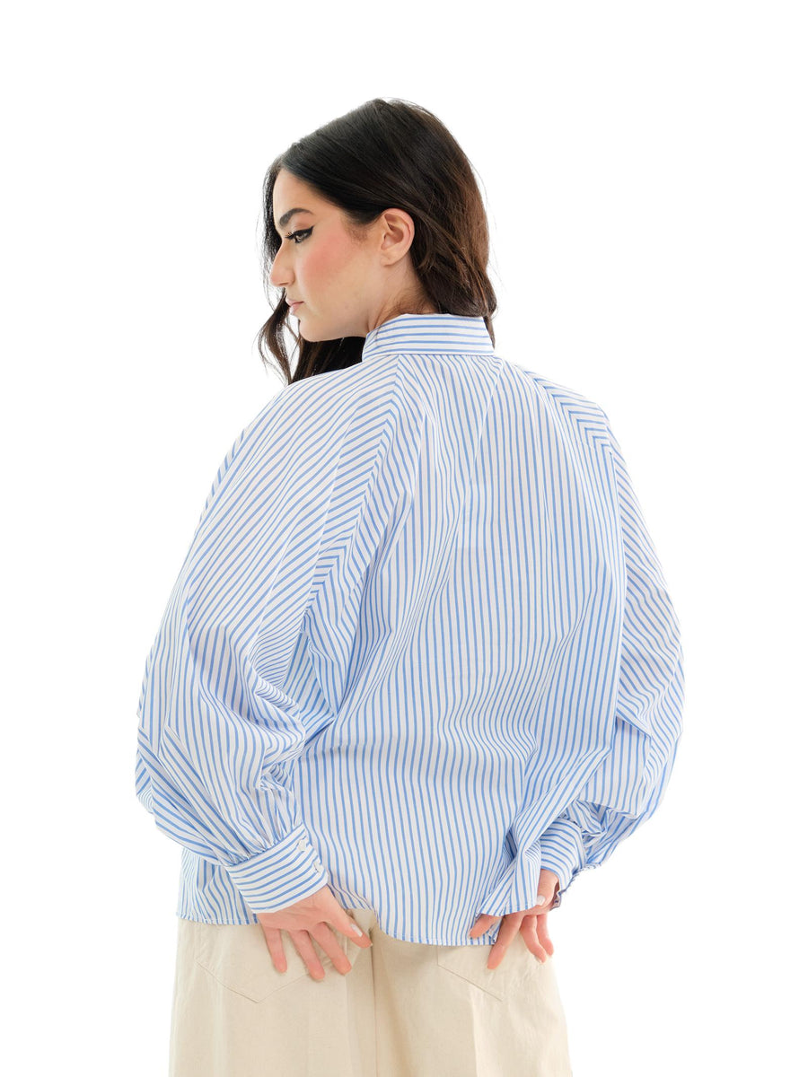 Camicia Vicolo a righe bianca e azzurra TD1524 BIA/AZZ Vicolo 