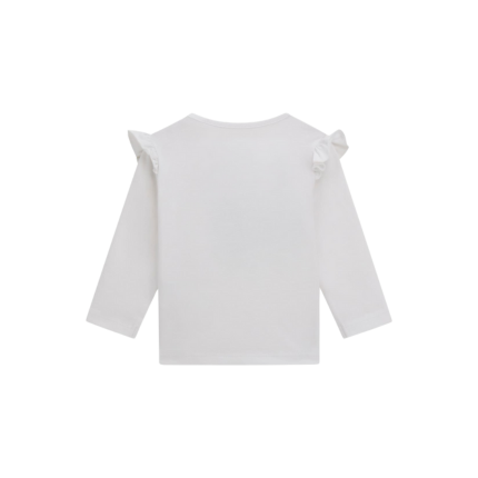 T-Shirt a maniche lunghe Guess bianca con volant A5BI01J1314 G011 Guess 