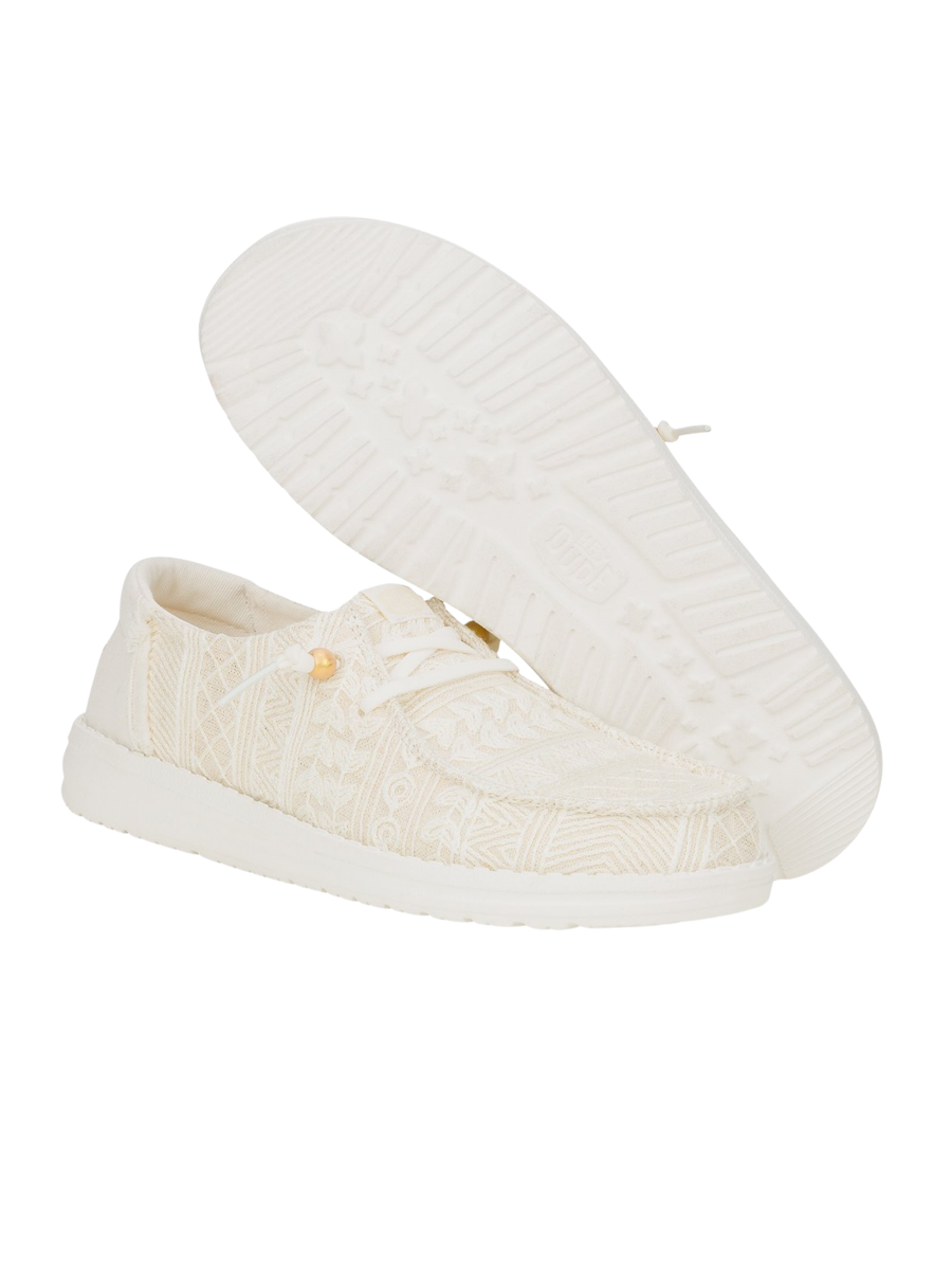 Sneakers "wendy crochet lace" Hey Dude bianche e oro HD43112 19B Hey Dude 