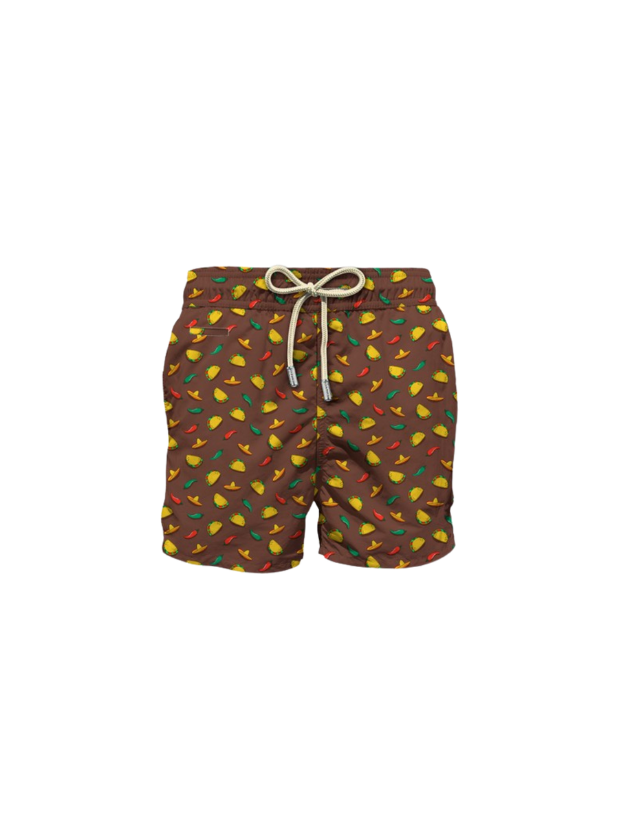 Costume "lighting micro fantasy" Saint Barth marrone con peperoncini e sombreri LIG0003 05347H MC2 SAINT BARTH 