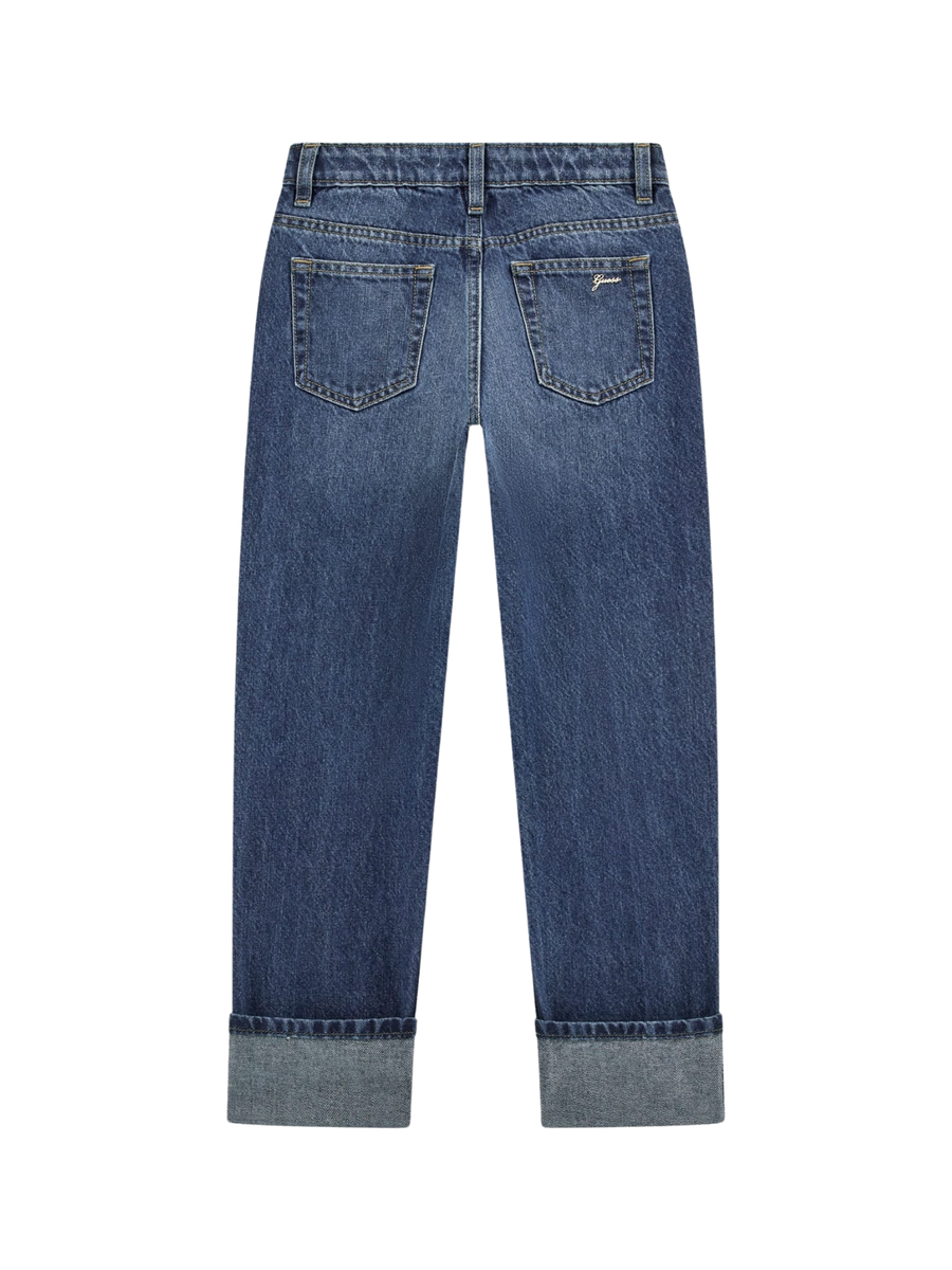 Jeans con risvolto Guess in denim blu con lavaggio vintage J5RA11D5D90 QULX Guess 