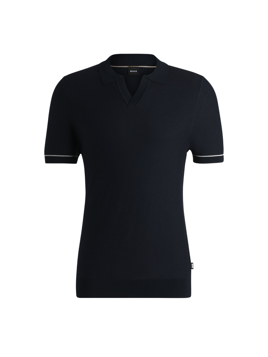 Polo Boss blu con colletto jhonny 50537654 404 Boss 