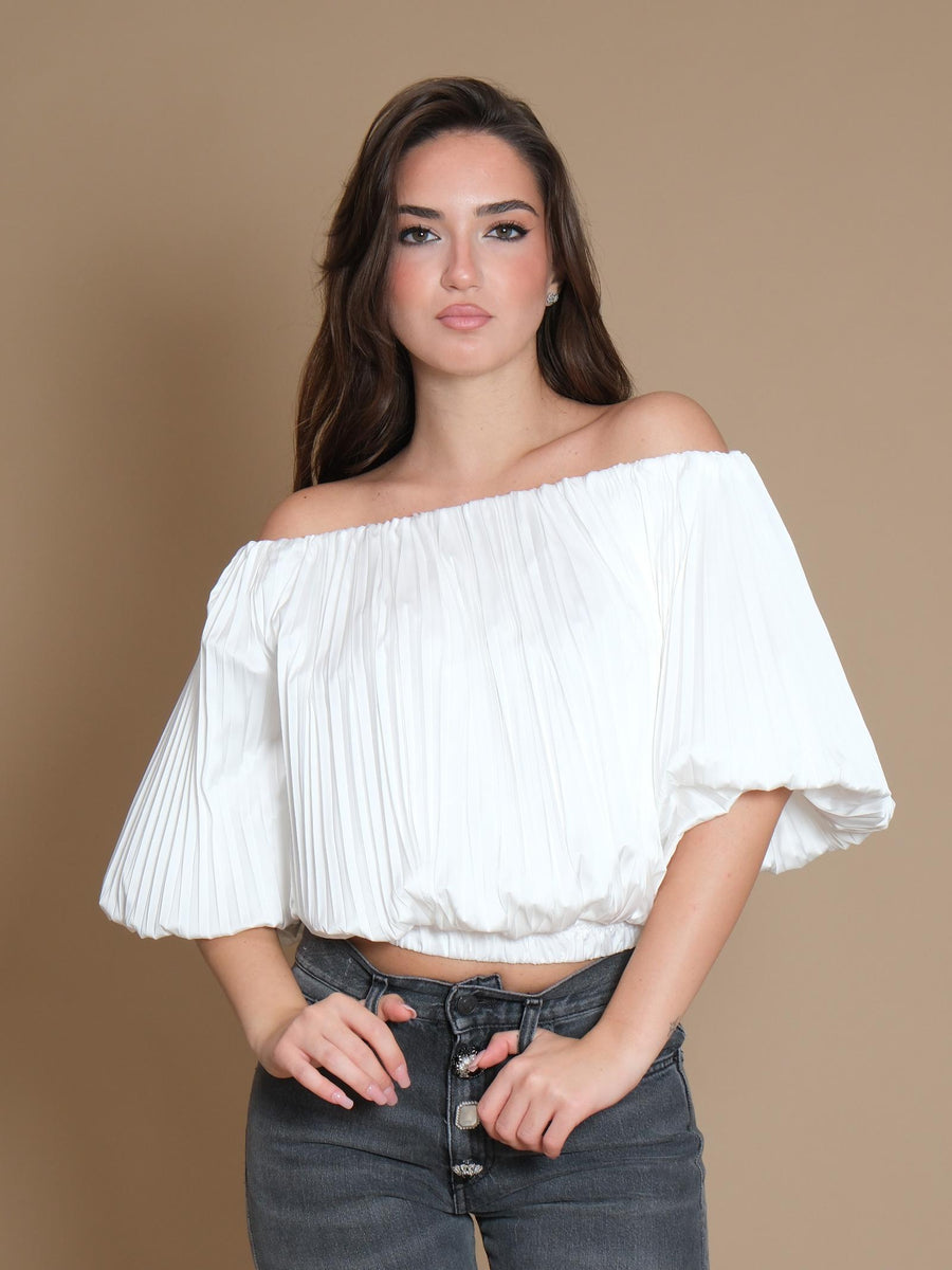 Top Imperial scollo a barca bianco CMI0IDGP OFF-WHITE Imperial 