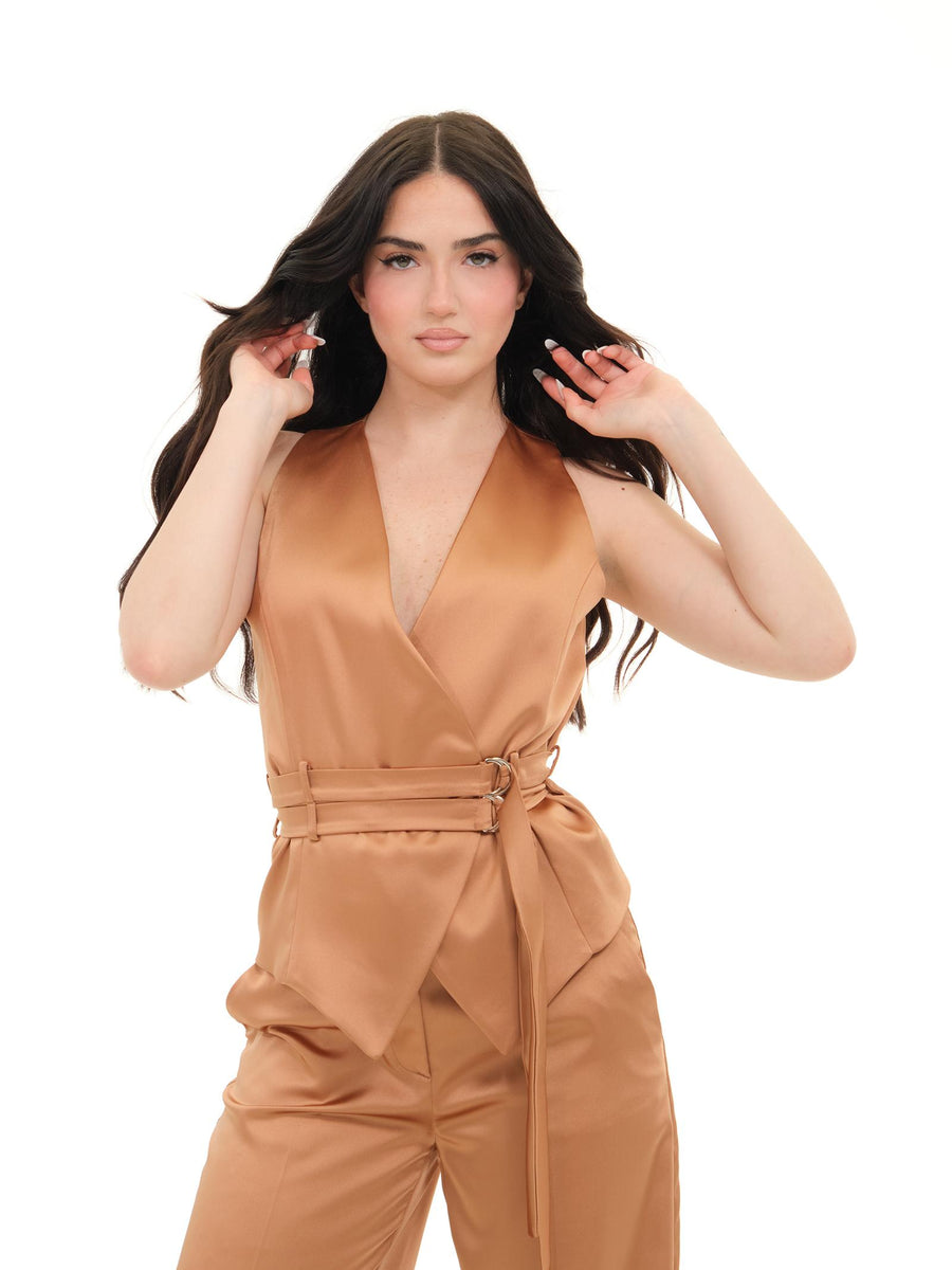 Gilet Imperial in raso caramello LC73JJJ CARAMELLO Imperial 