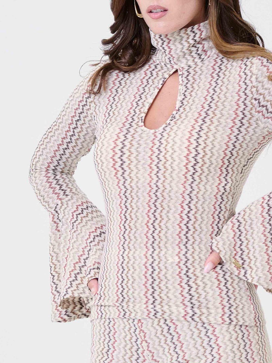 Maglia a collo alto Pho Firenze multicolor a zig zag 4324037 SPICES PHO FIRENZE 