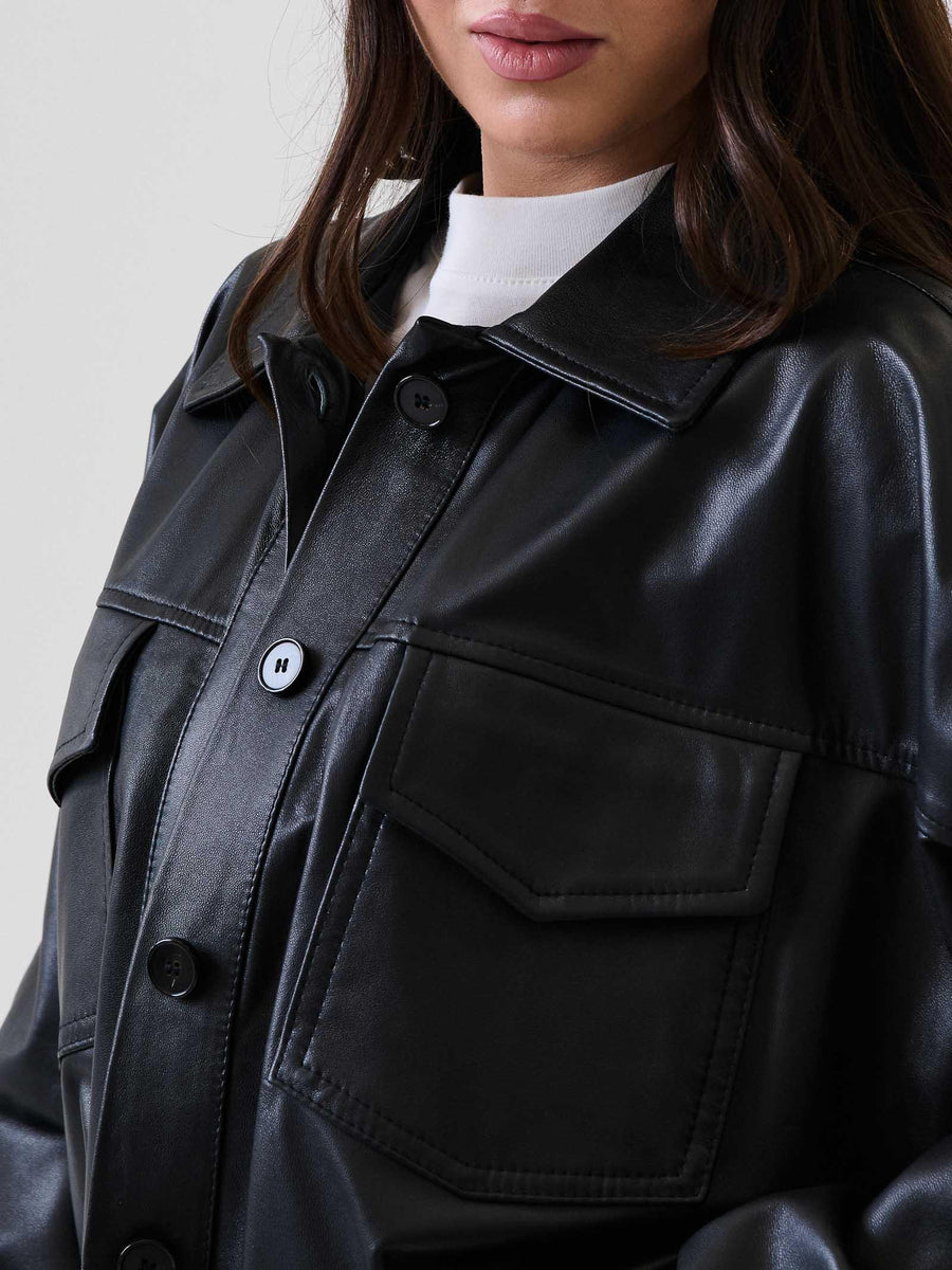 Bomber in pelle Vicolo nero TF0272 FU69 Vicolo 