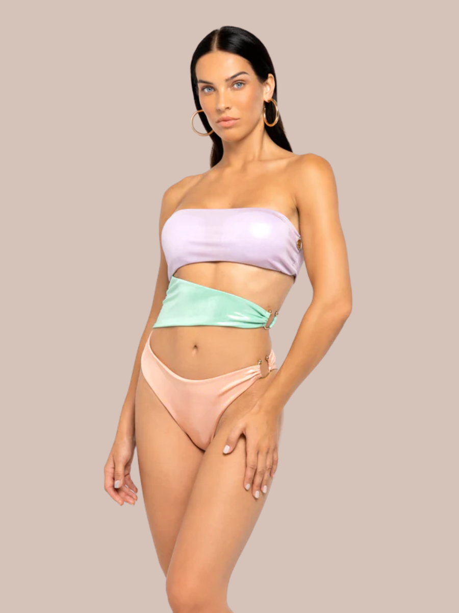 Monokini a fascia cut-out Candy colors iridescente FGBW3830 200 4giveness 