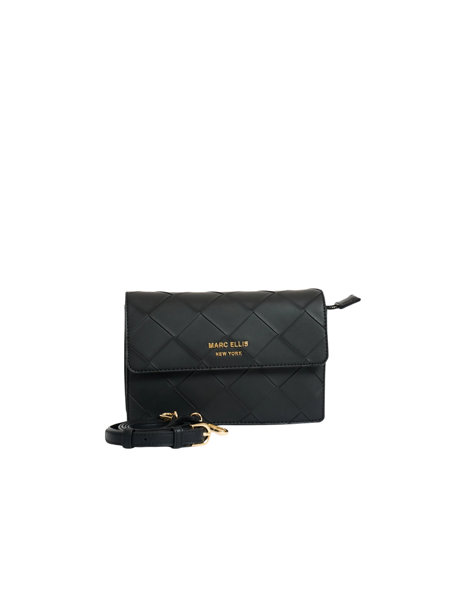 Borsa "Bloom" Marc Ellis nera con chiusura a patta BLOOMBAG BLK/GOLD Marc Ellis 