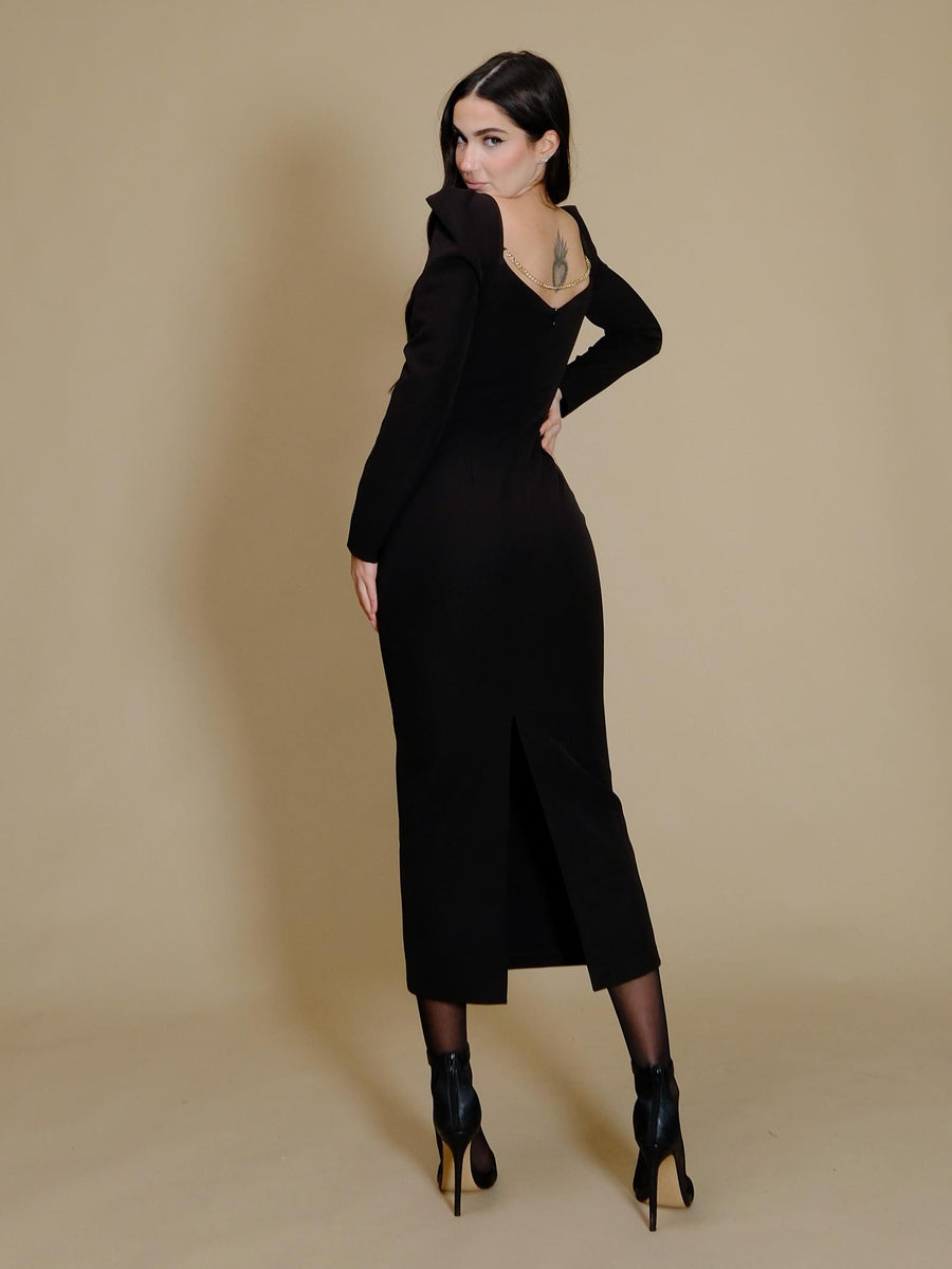 Chain Dress Silence Limited longuette nero AB451 NERO Silence Limited 