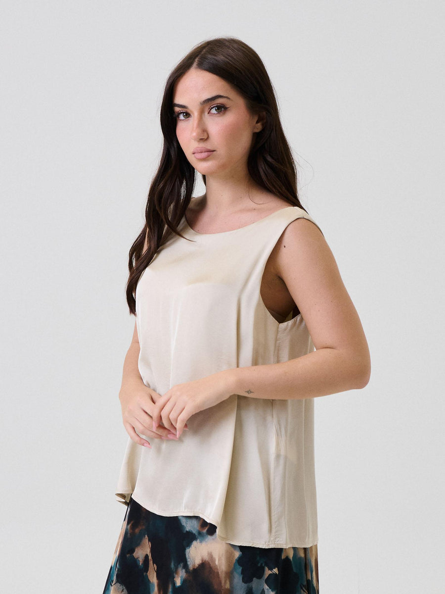 Bluse satinata Armoire beige con scollo posteriore a U E236T05Q LANA Armoire 