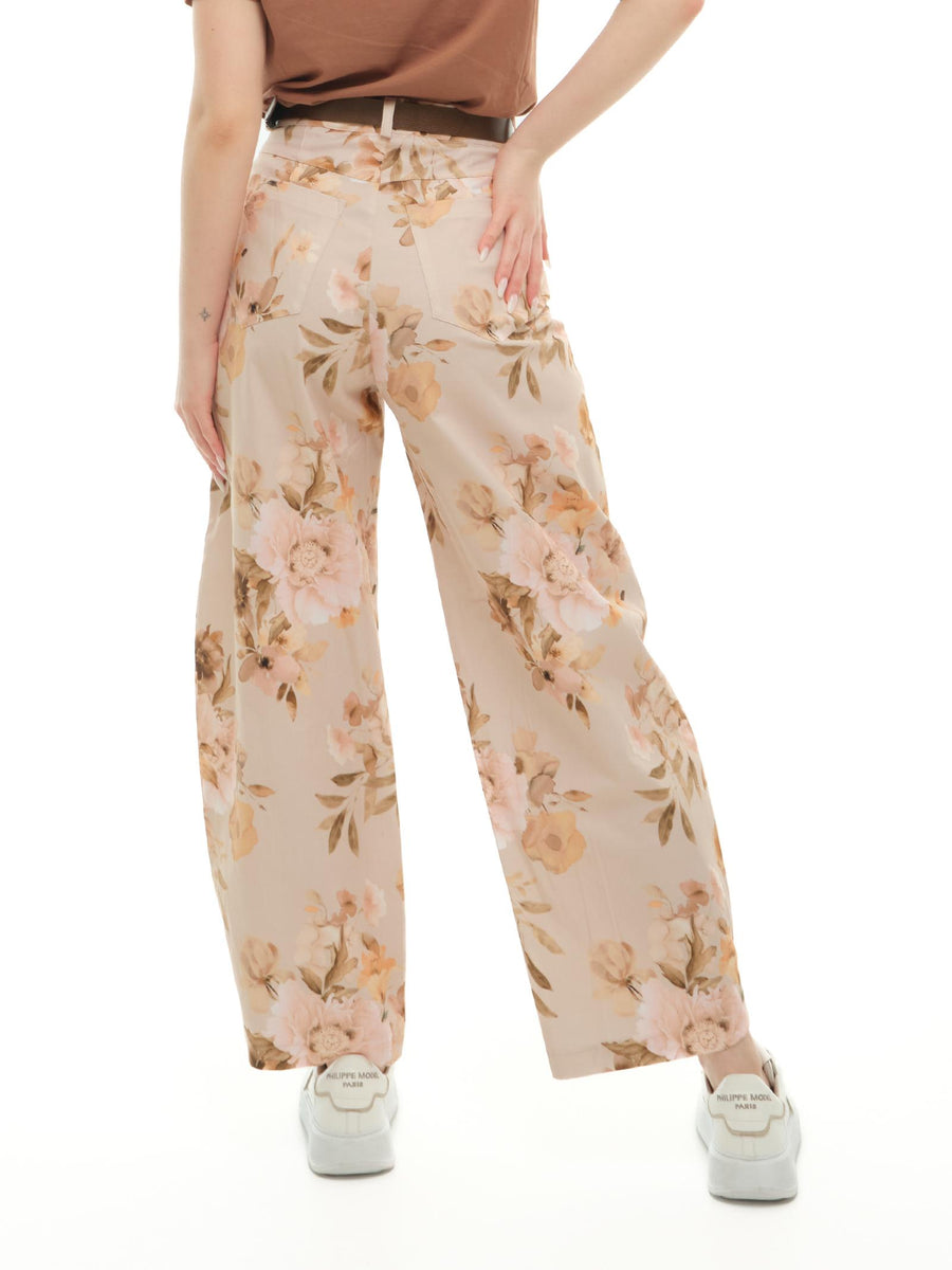 Pantaloni Vicolo rosa cipria a fantasia floreale TD2214 CIPRIA Vicolo 