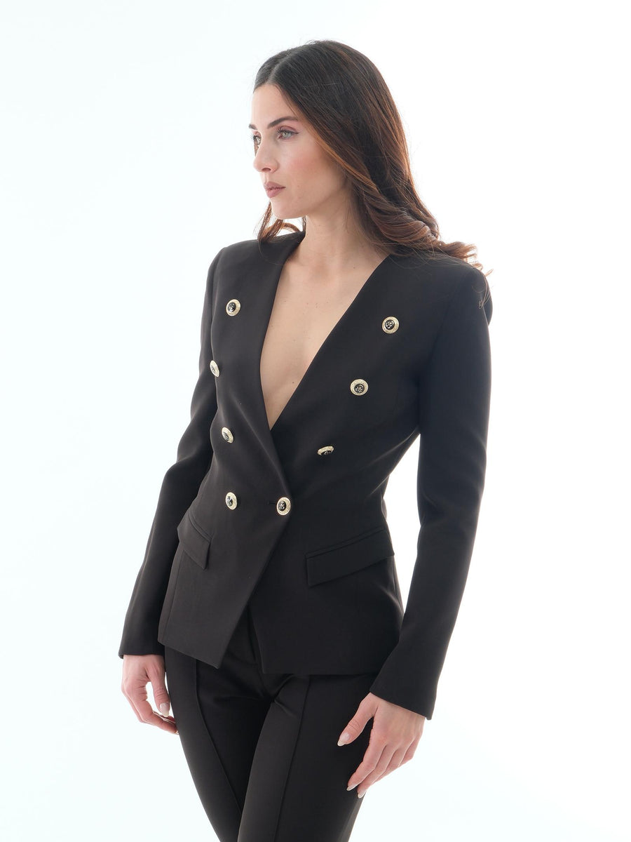 Giacca doppiopetto incrociato Silence Limited nero GI587 BLACK Silence Limited 