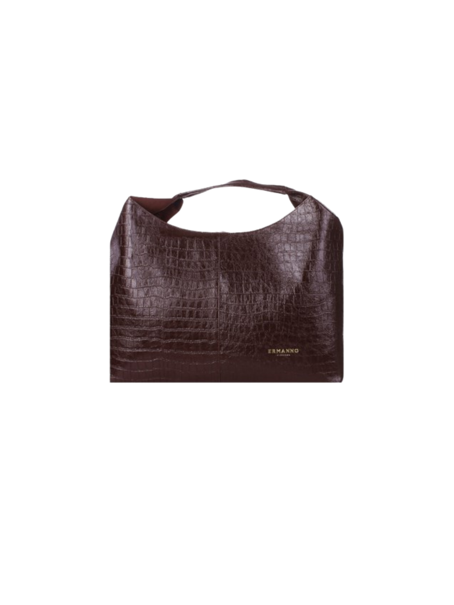 Borsa "Hobo Veronica" Ermanno Scervino testa di moro effetto coccodrillo 12402005 TESTA DI MORO Ermanno Scervino 