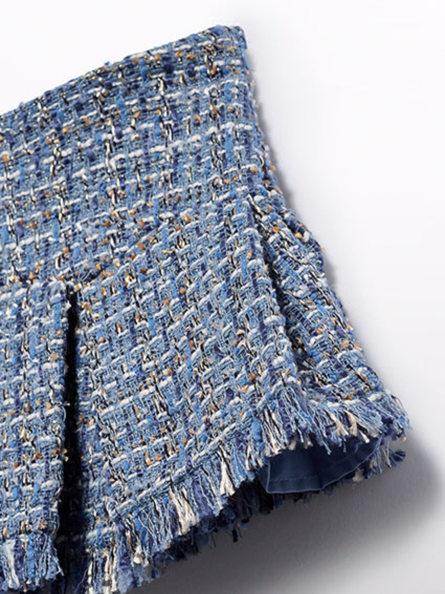 Gonna tweed Abel & Lula blu con frange 5520 Celeste Abel & Lula 