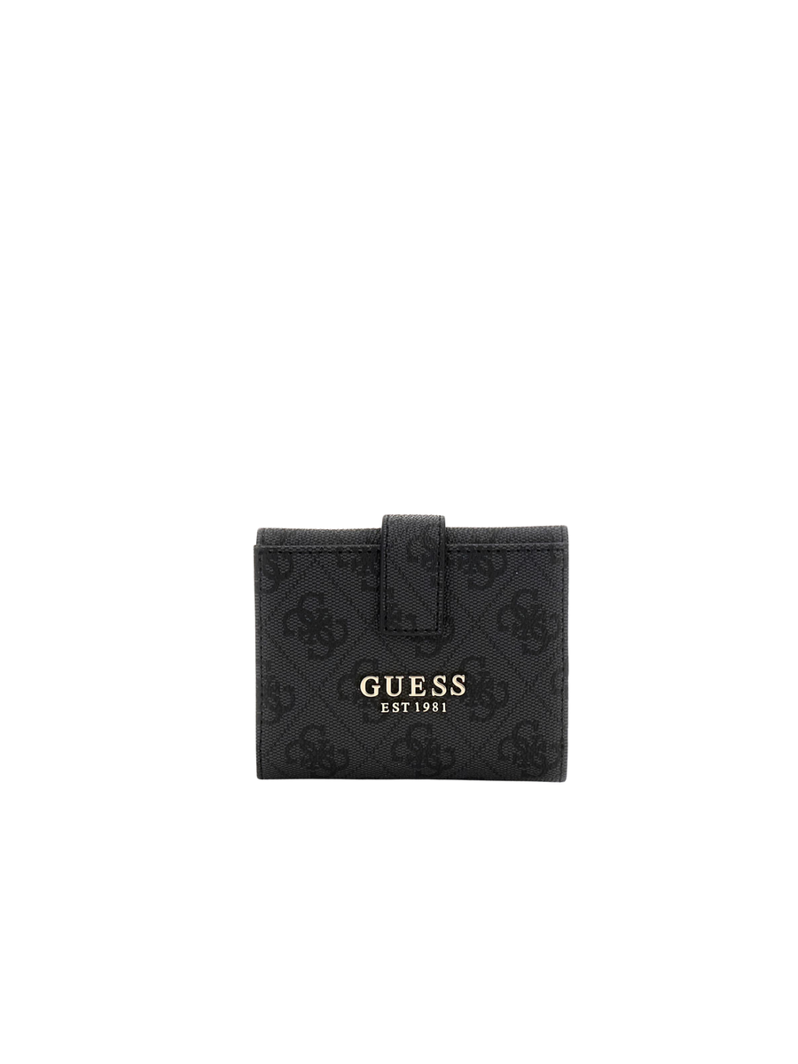 Portafoglio Guess nero con logo 4G all over e chiusura con bottone a pressione SWSG7459138 CLO Guess 