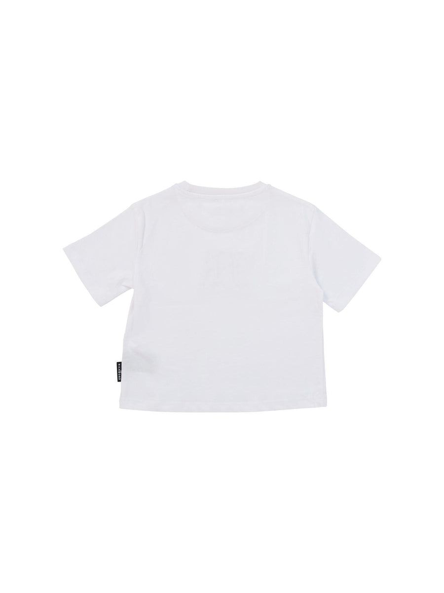 T-Shirt John Richmond bianca con logo "JR" effetto velluto RBA25008TS WHITE John Richmond 