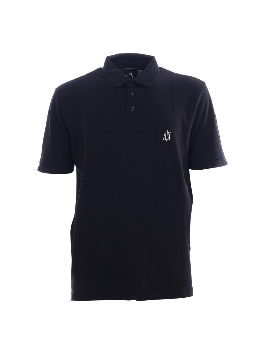 Polo Armani Exchange blu notte con logo iconico ricamato in rilievo XM000367AF13022 UB101 Armani Exchange 