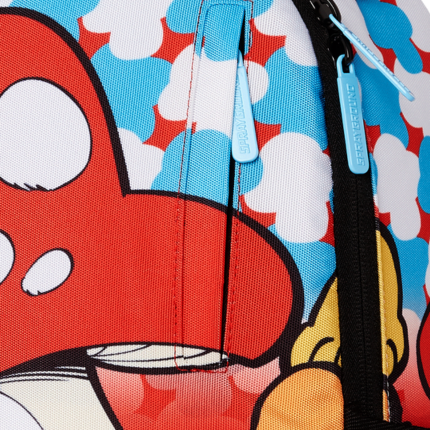 Zaino "Lazy Smurf" Sprayground rosso con stampa funghi e i puffi 910B7239 NSZ Sprayground 