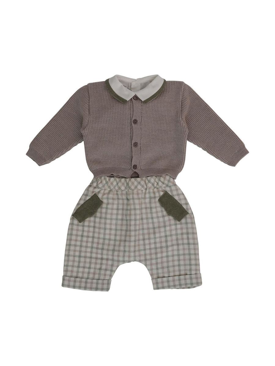 Completo beige e verde a quadretti IF5160PL C386OL Marlù 