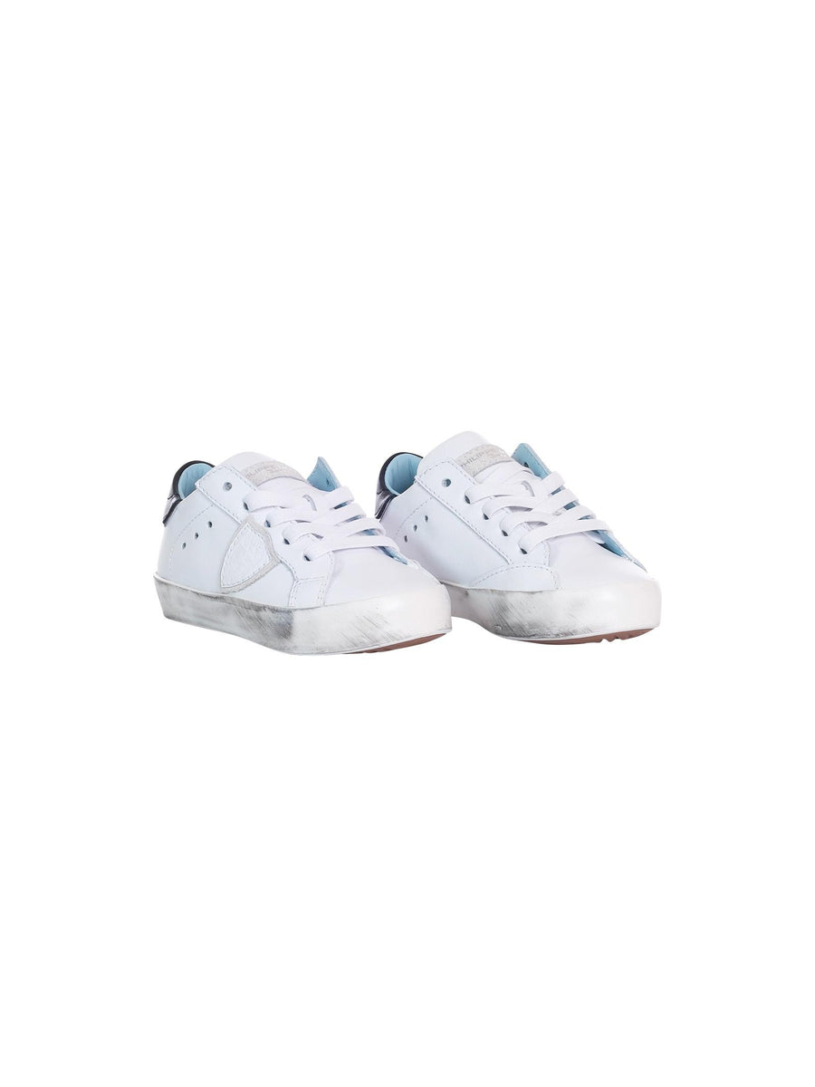 Sneakers Philippe Model bianche con tallone nero e interno azzurro 80662 VAR1 Philippe Model 
