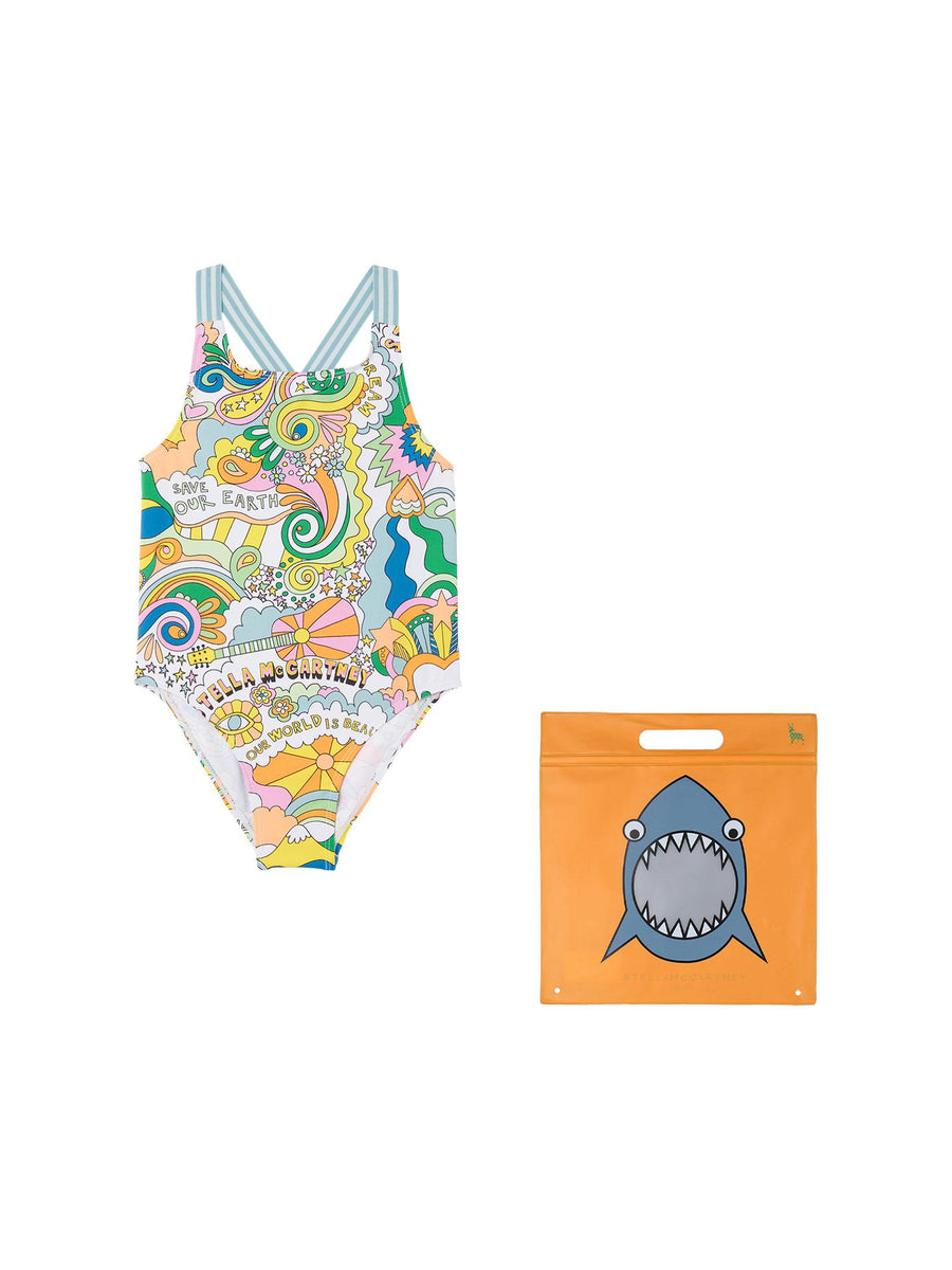 Costume intero con stampa astratta TSCB49 101MC Stella McCartney 