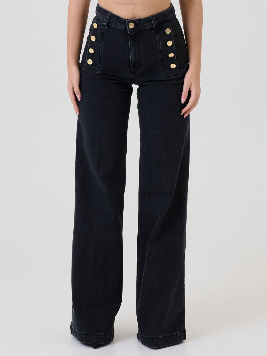 Jeans "Giudith" nero con bottoni DF5078 NERO Vicolo 