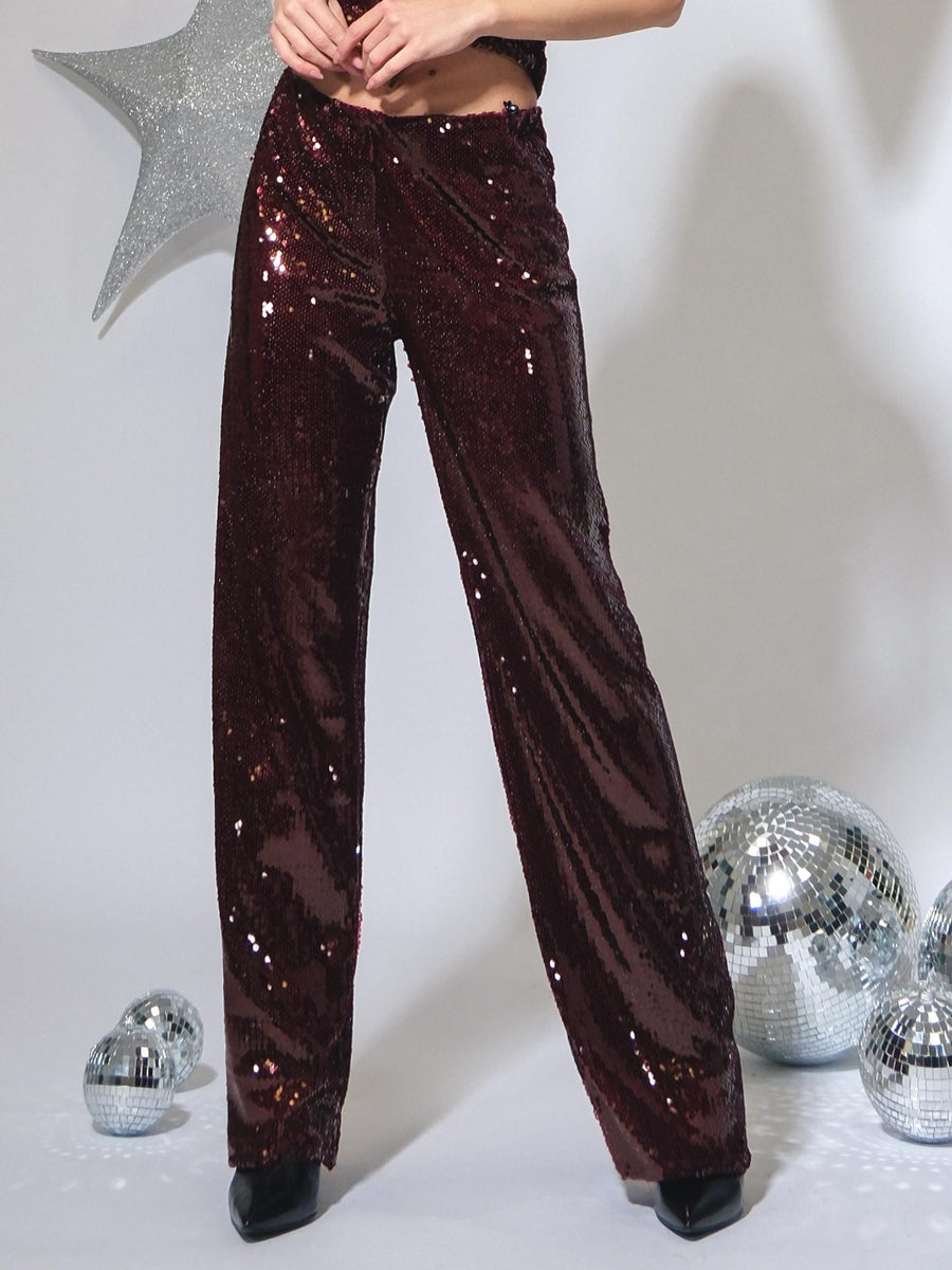 Pantalone Haveone vino pailletes all over PGEM236 VINO Haveone 