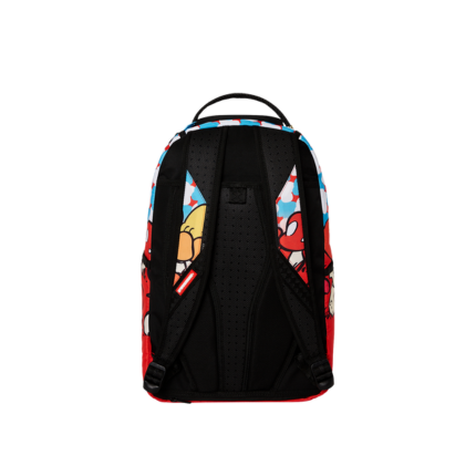 Zaino "Lazy Smurf" Sprayground rosso con stampa funghi e i puffi 910B7239 NSZ Sprayground 