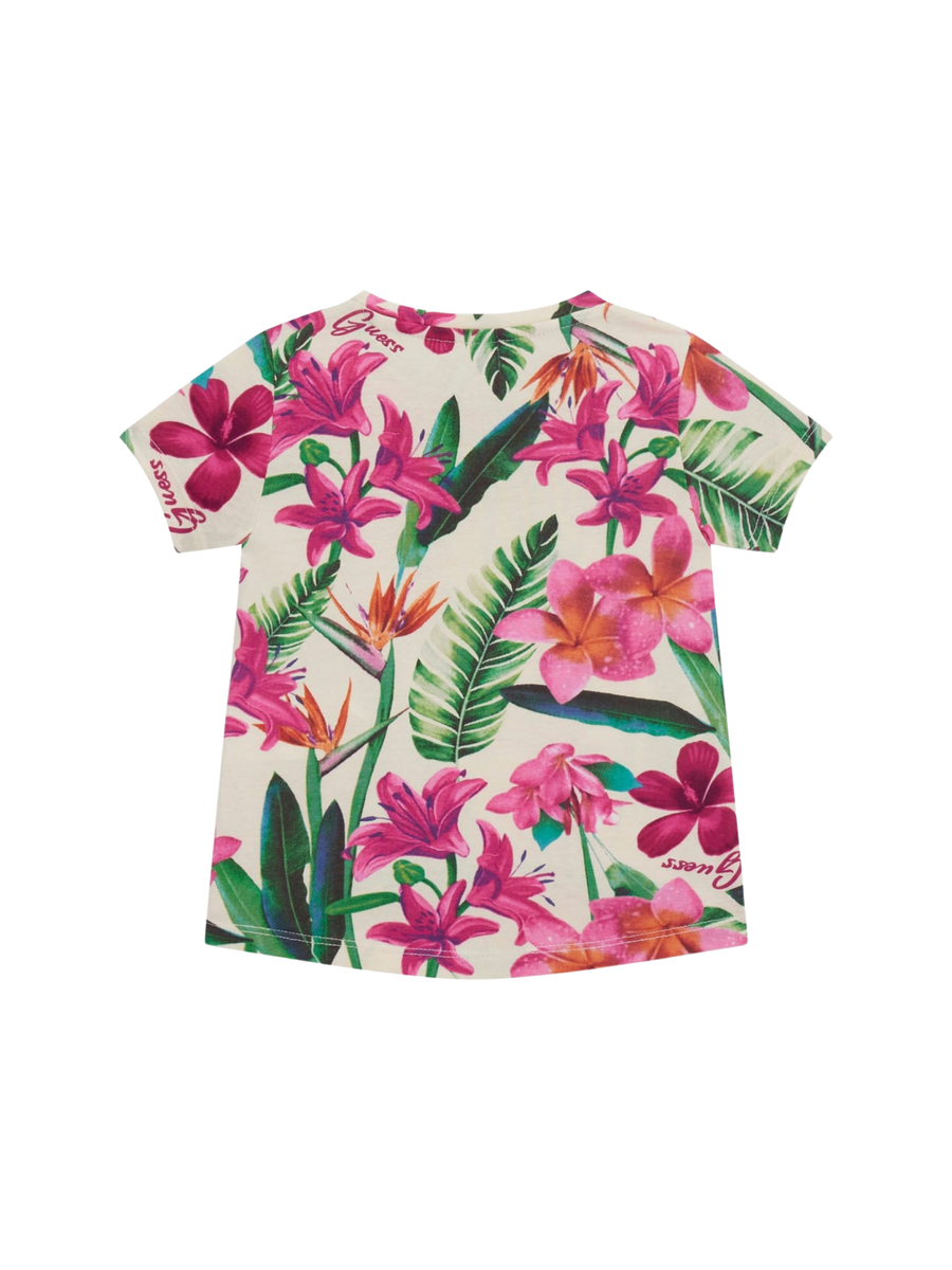 T-Shirt Guess floreale con logo glitterato K5GI06K6YW4 P49Z Guess 