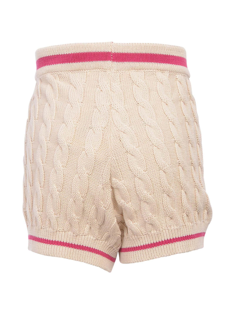 Shorts in filo a treccia beige PW0528 CRE/PINK Vicolo 