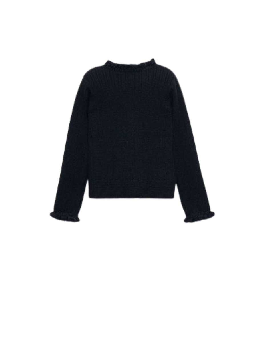 Maglione Abel & Lula nero con dettagli in pelliccia effetto fluffy 5835 Nero Abel & Lula 