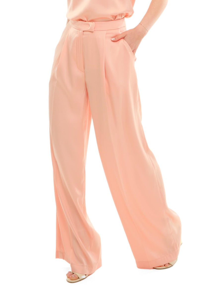 Pantalone a palazzo Silence Limited rosa pesc satinato PA295 PEACHROSE Silence Limited 