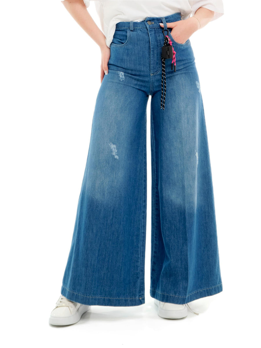 Jeans a gamba larga Vicolo blu con charms removibili DD5374 UNI Vicolo 