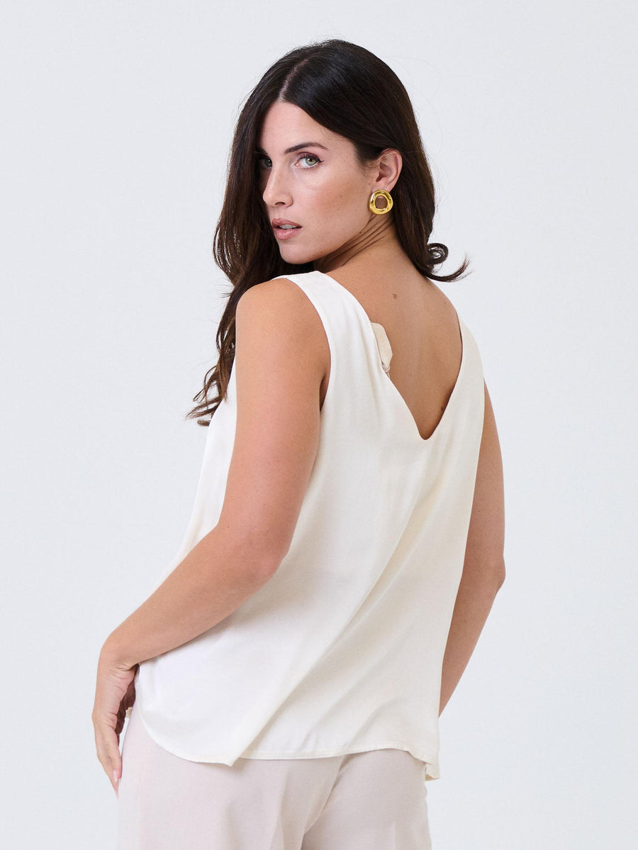 Bluse satinata Armoire burro con scollo posteriore a U E236T05Q BURRO Armoire 