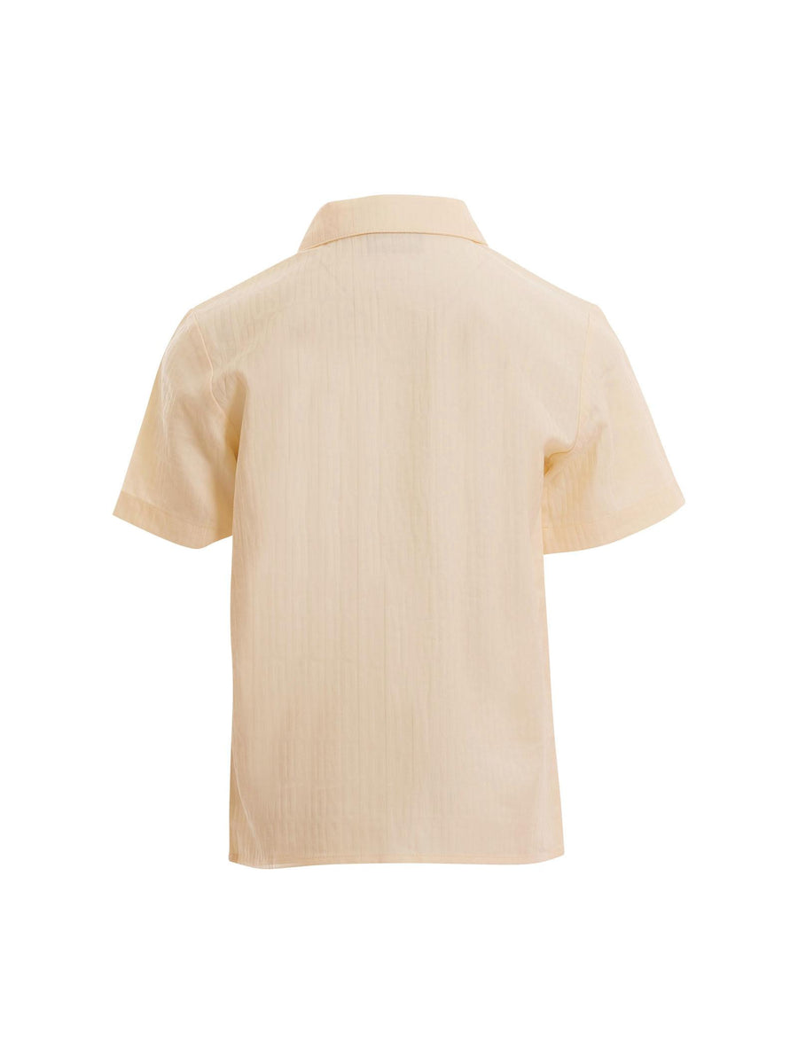 Camicia Moschino avorio con logo all over in rilievo HUC01G 86200 Moschino 