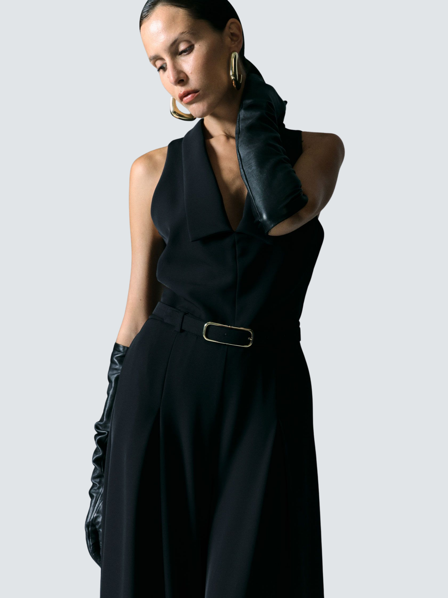 Jumpsuit Imperial nera con fibbia dorata Y557KHXC NERO Imperial 