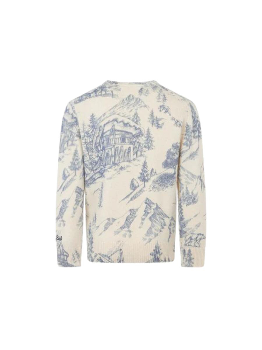 Maglione bambino La montagne panna e blu DOU0012 00266E MC2 SAINT BARTH 