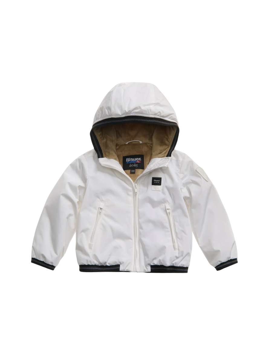 Giubbino "Edith baby" Blauer bianco con interno in pelliccia 25WBBXC02454 100 Blauer 