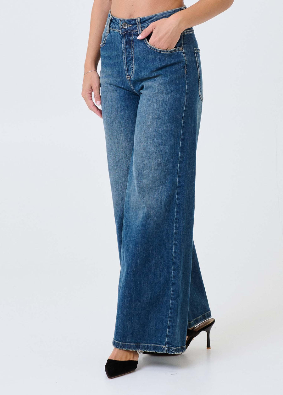 Jeans a gamba ampia Souvenir blu C38S0016 DNM Souvenir 