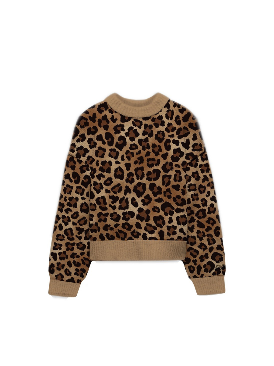 Maglione "1119" Saint Barth marrone animalier DNI0001 00702I MC2 SAINT BARTH 