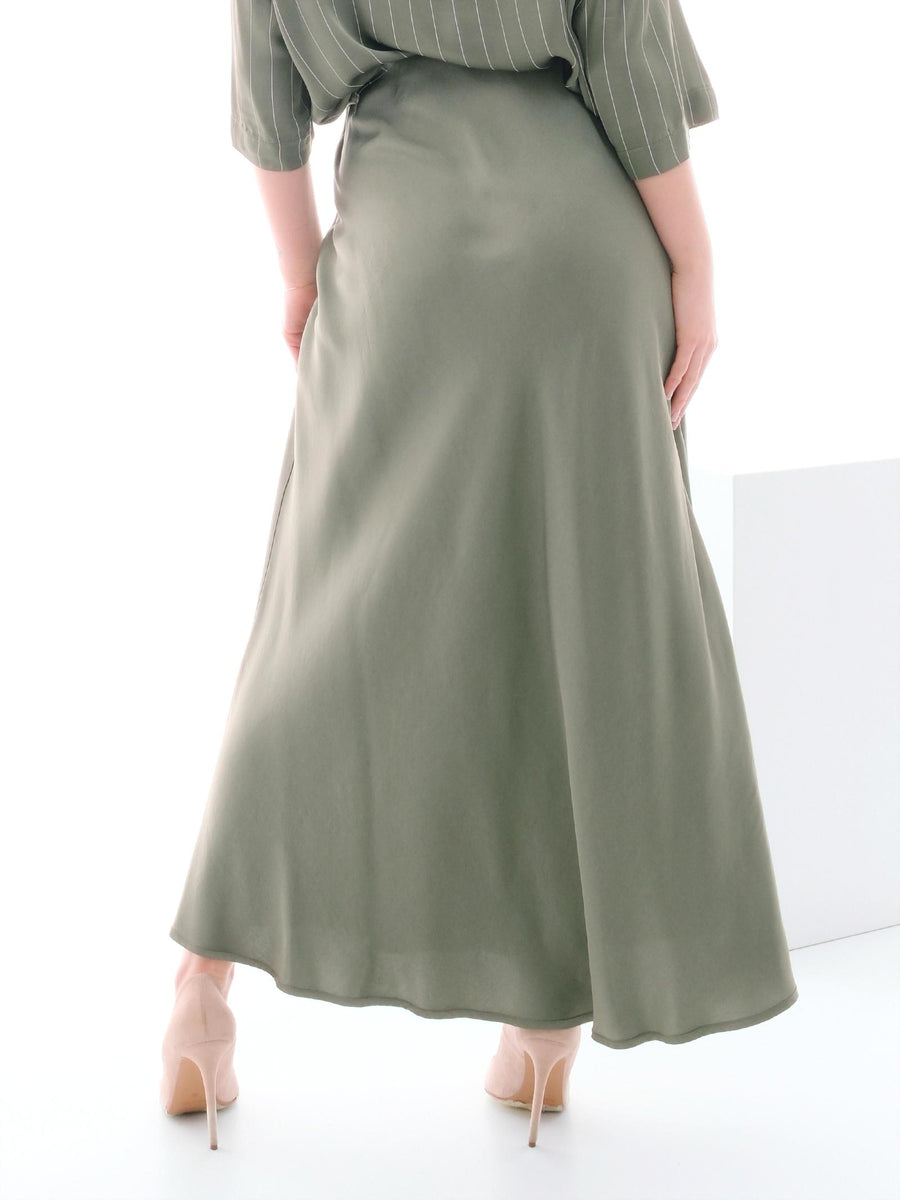 Gonna midi Armoire verde militare in raso FB952S MILITARE Armoire 