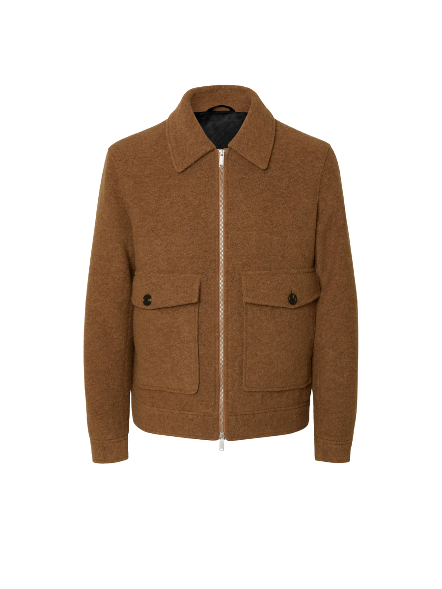 Giubbino Selected marrone con tasche a toppa frontali 16098263 CHIP Selected 