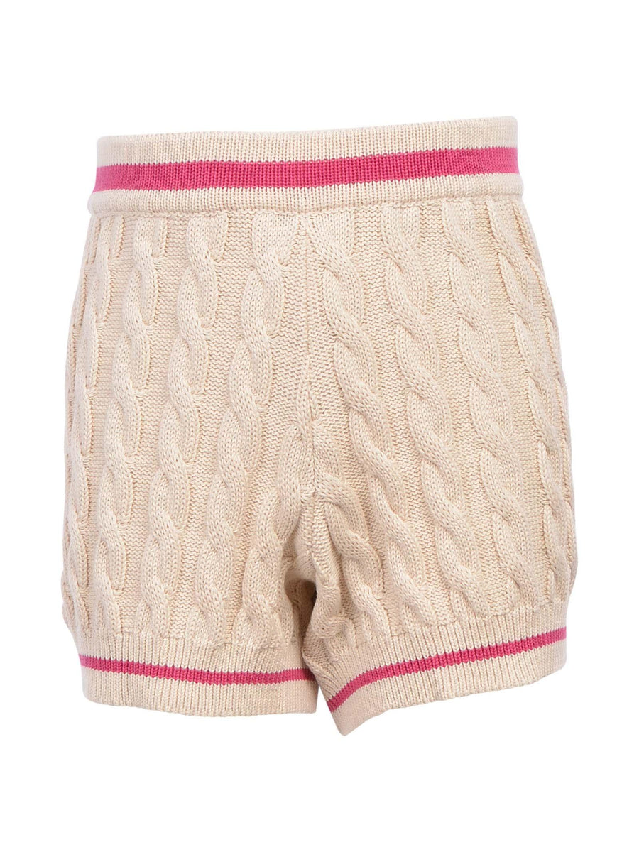 Shorts in filo a treccia beige PW0528 CRE/PINK Vicolo 