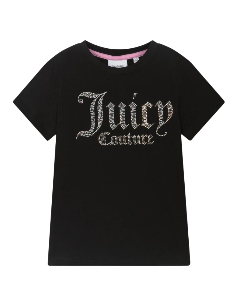 T-Shirt Juicy Couture nera con logo in strass JBX6409 023 Juicy Couture 